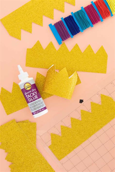 Skip traditional party hats and make these adorable mini glittered crowns for your next party! # ...