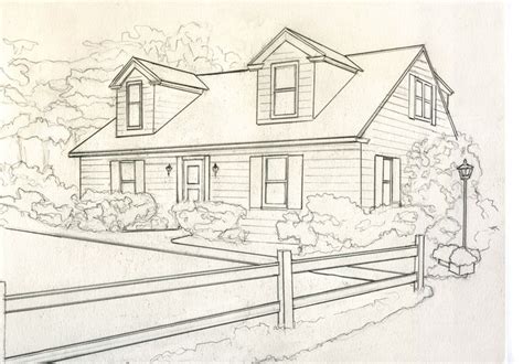 house for catelog drawing B greyscale small | House drawing, Architecture drawing art, Line art ...