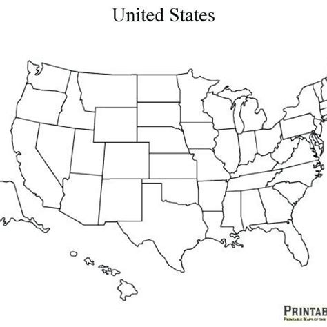 50 States Map Blank Printable