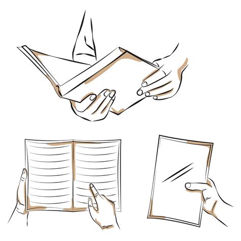 Hand holding book sketch 4971956 Vector Art at Vecteezy