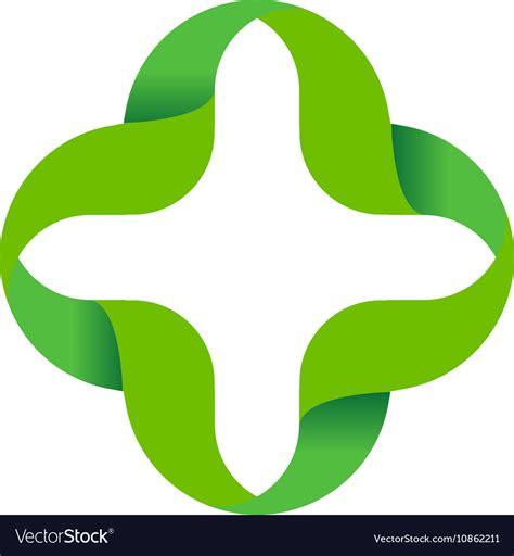 Isolated abstract green color cross logo Vector Image