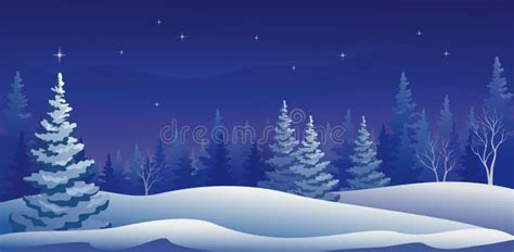 Winter night panoramic stock vector. Image of christmastide - 45473314