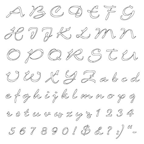 Printable Cursive Letter Stencils