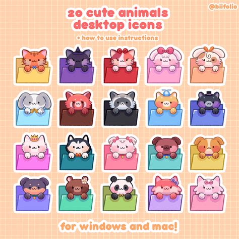 20 Cute Animals Desktop Icons for Windows and Mac! : r/ArtSale