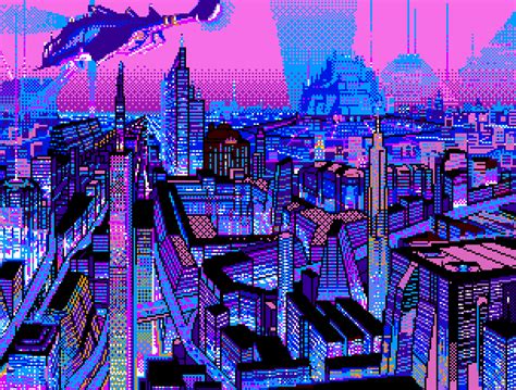 City - Grid Paint | Vaporwave art, Pixel art, Vaporwave