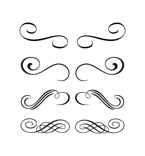 Swirl Line Art Silhouette Svg, Line Art Svg, Swirls Svg, Cut File, Cricut Silhouette, Swirls ...