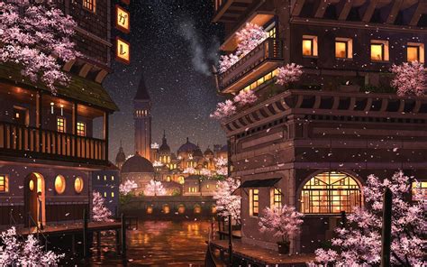 Anime City Lights Wallpapers - Top Free Anime City Lights Backgrounds - WallpaperAccess