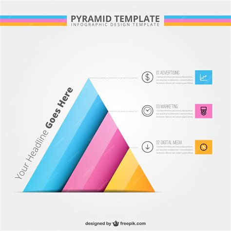 Free Vector | Pyramid template infographic