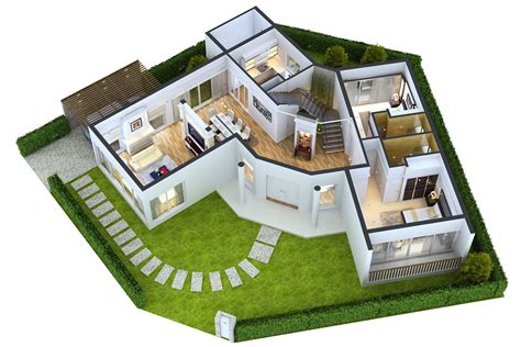 Detailed House floor 1 Cutaway 3D model | CGTrader