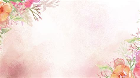 Cute Spring Nature Pink Watercolor Floral Powerpoint Background For Free Download - Slidesdocs