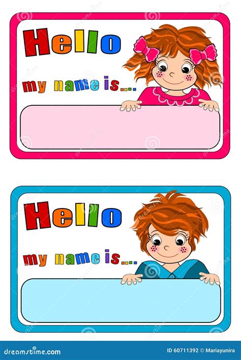 Name Tags For Kids Stock Photography | CartoonDealer.com #60711392