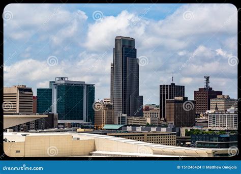 Aerial View of Downtown Omaha Nebraska Skyline. Stock Photo - Image of headquarters, plaza ...