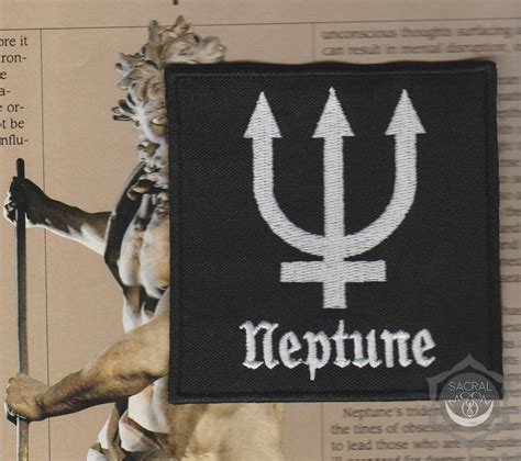 Neptune trident symbol embroidered patch Astrology poseidon | Etsy