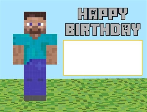 Minecraft Printable Happy Birthday Card