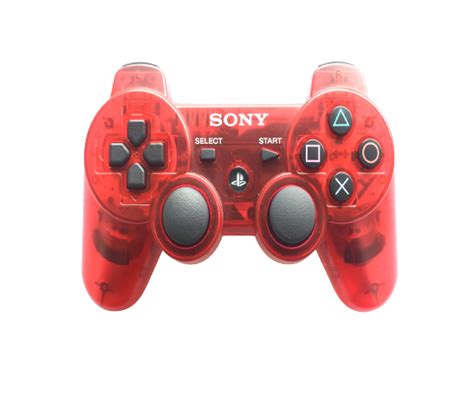 PS3 Official Dual Shock 3 Controller Transparent Red PS3 Controller - Baxtros