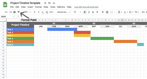 Google sheets project timeline template