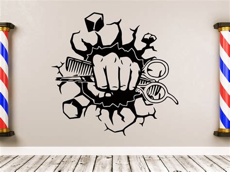 Barber Shop Wall Decal Barber Shop Wall Sticker Barber Shop Wall Decor CUS53 - Etsy