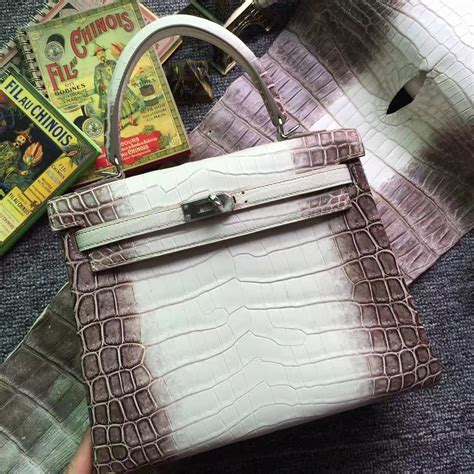 Hermes Himalaya Crocodile Leather Retourne Kelly Bag 25CM Silver Hardware - HoooBags.com