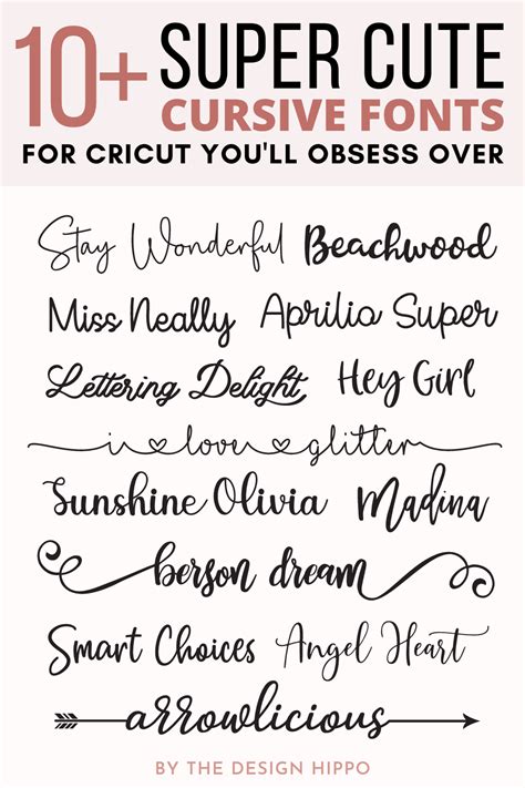 10+ Super Cute Cursive Fonts for Cricut That You'll Obsess Over | Cute cursive font, Free ...