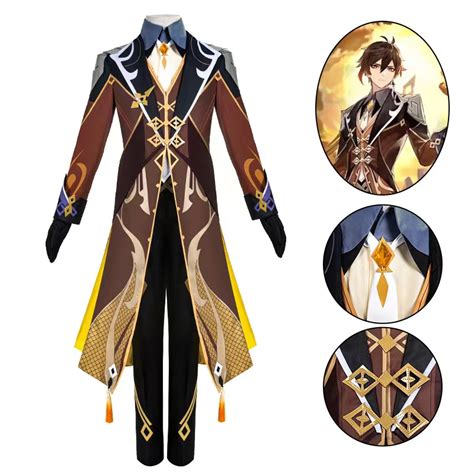 Genshin Impact Zhongli cosplay costume Zhongli full cosplay costume and wig | Shopee Philippines