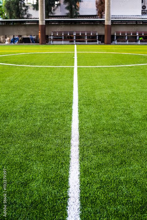 Soccer field artificial grass Stock Photo | Adobe Stock