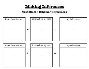 Inference Graphic Organizer: Squares by Allison Waxon | TpT