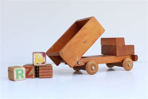 Vintage Wooden Toy Truck - Etsy