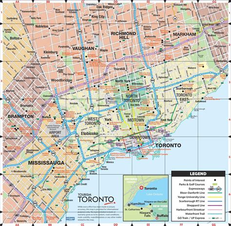 Toronto map - Map of Toronto city (Canada)