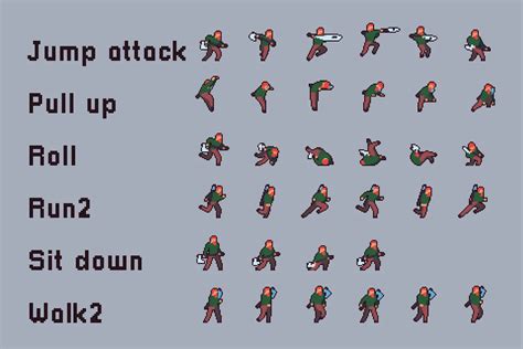 2d Pixel Character Sprites