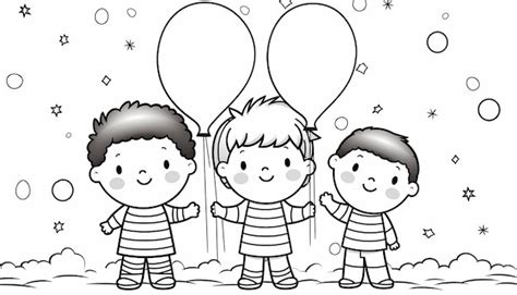 Premium AI Image | Blank coloring page with simple outlines for kids vector illustration on ...