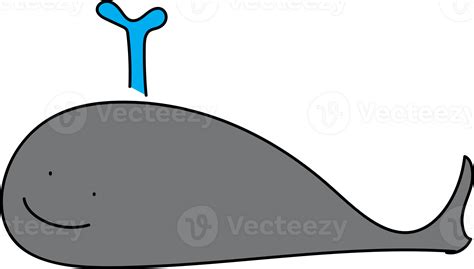 Cute whale cartoon illustration on transparent background. 35865858 PNG