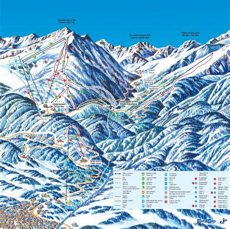 Bansko ski map, Bulgaria, Europe