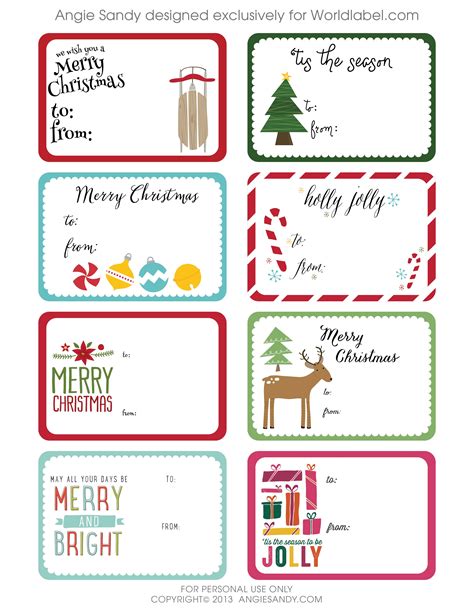 Christmas Gift Label Template