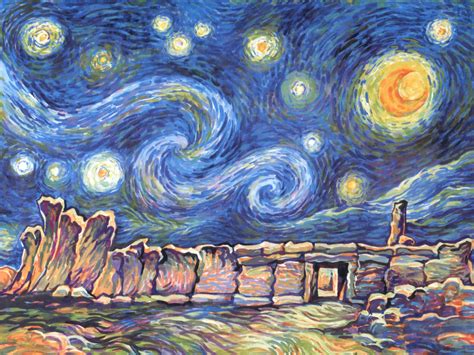 Van Gogh Starry Night Wallpaper | Wallpapers Collections: Van Goghs Starry Night | Van gogh, Van ...