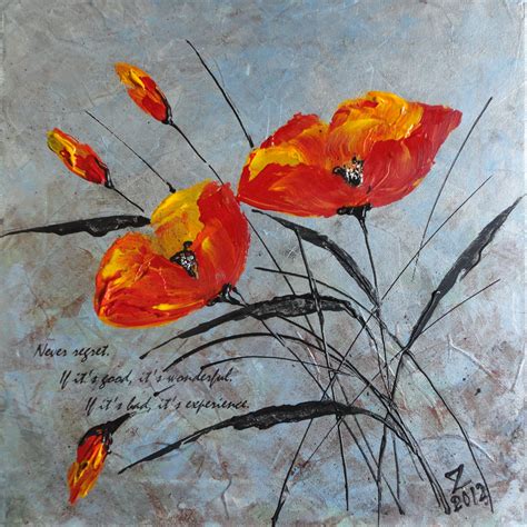 Abstract Flower Painting Acrylic, Poppy Flower Painting, Poppy Drawing, Abstract Poppies ...