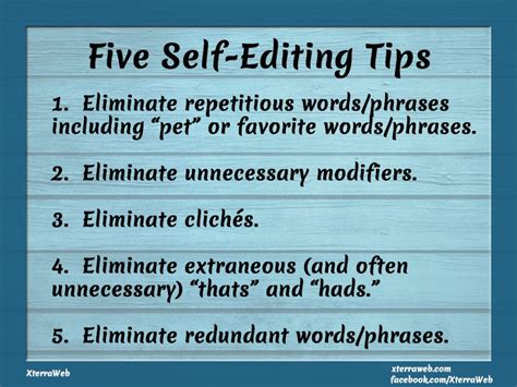 Five Self-Editing Tips | XterraWeb