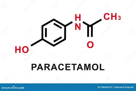 Paracetamol Chemical Formula. Paracetamol Chemical Molecular Structure. Vector Illustration ...