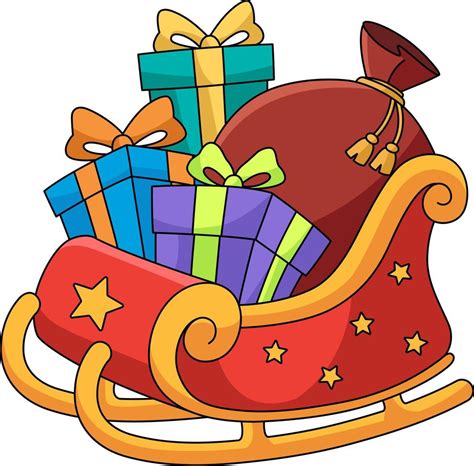 Christmas Sleigh Cartoon Colored Clipart 10789051 Vector Art at Vecteezy