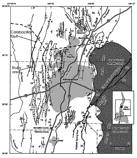 New Mexico Fault Line Map