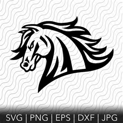 Mustang Mascot SVG Mustang Profile SVG Horse School Mascot - Etsy