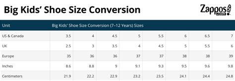 Kids Shoe Size Conversion Chart Convert UK, EU, US CM, 47% OFF