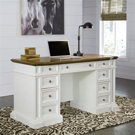 Home Styles Americana White Desk with Storage-5002-18 - The Home Depot