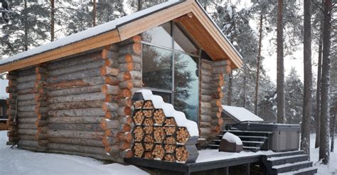 Explore Inside This Winter Log Cabin With a Cozy Loft