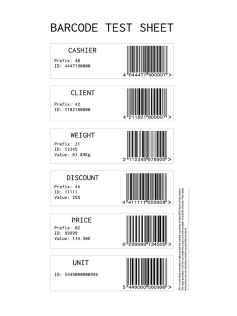 Barcode Test Sheet | PDF