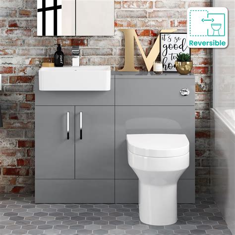 Harper Stone Grey Combination Vanity Basin & Denver Toilet