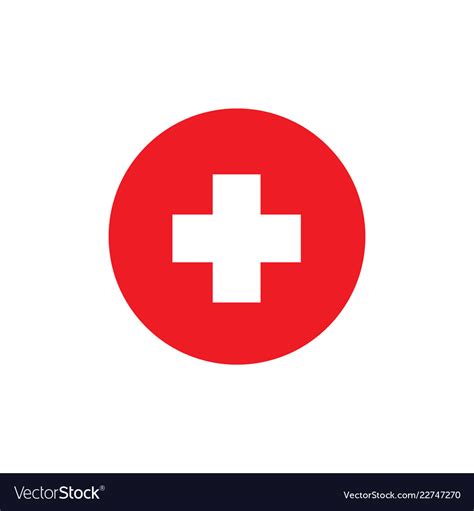 Medical cross icon flat Royalty Free Vector Image