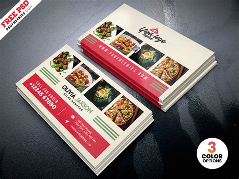 Food Restaurant Business Card Design PSD | PSDFreebies.com