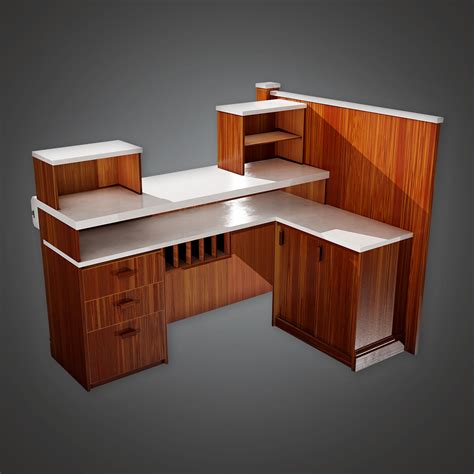 BHE - Bank Teller Desk - PBR Game Ready 3D asset