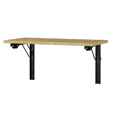 Industrial 4 ft. Folding Wood Top Workbench WSHD48FWB - The Home Depot