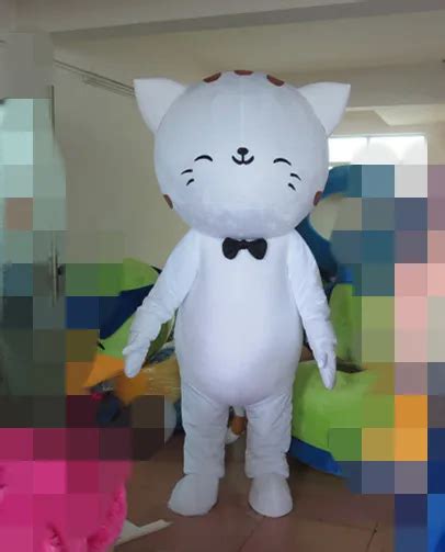 white cat mascot costumes sinister smile cat costumes free shipping quality foam head cartoon ...